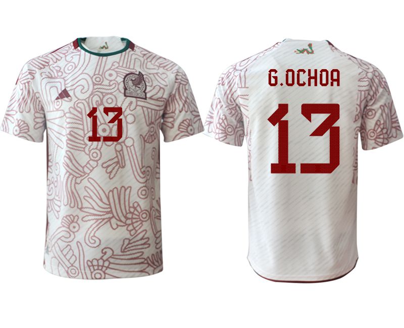 Men 2022 World Cup National Team Mexico away aaa version white #13 Soccer Jerseys->mexico jersey->Soccer Country Jersey